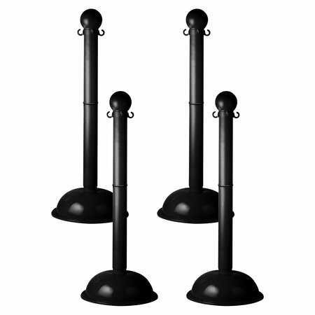 MR. CHAIN Black HD Stowable Stanchion, 6PK 93603-4